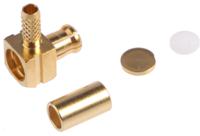 r113182000w Radiall, Plug Cable Mount MCX Connector, 50Ω, Crimp Termination, Right Angle Body