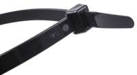 811-1675 RS PRO Cable Tie, 550mm x 12.7 mm, Black Nylon, Pk-100