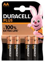 aa-pwr-p4-rs Duracell Plus Power Alkaline AA Batteries 1.5V