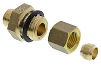 0101-06-13 Legris Brass Pipe Fitting, Straight Compression Coupler, Male G 1/4in to Female 6mm