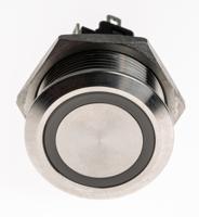 82-61531133 EAO 82 Series Illuminated Push Button Switch, Momentary, Panel Mount, 22.3mm Cutout, SPDT, Green LED, 240V, IP65, IP67