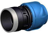 158400088 Georg Fischer Plastic Pipe Fitting, Straight Threaded Female Adapter, 20mm, Rp 1/2in