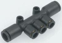 3304-06-04 Legris LF3000 Series Tee Tube-to-Tube Adaptor Push In 4 mm, Push In 6 mm to Push In 6 mm, Tube-to-Tube Connection Style
