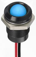 130-2276 RS PRO Blue Panel Mount Indicator, 12V dc, 14mm Mounting Hole Size, Lead Wires Termination, IP67