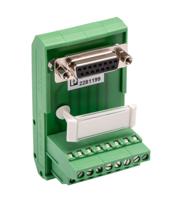 2281199 Phoenix Contact FLKM-D15 SUB/B Series 15-Contact Female Interface Module, D-sub Connector, DIN Rail Mount, 2.5A