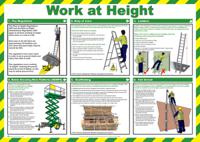 901-1403 Working At Height Safety Guidance Safety Poster, Semi Rigid Laminate, English, 420 mm, 590mm