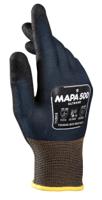 34500049 Mapa 500 Black Nitrile Nitrile Work Gloves, Size 9, Nitrile Coating