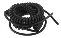 73220224 Lapp UNITRONIC Coiled 0.14 mm² 6 Core Power Cable, Black Polyurethane PUR, 0.5m