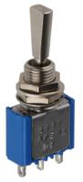 5637a9 APEM Rotary Switch, Panel Mount, (On)-Off-(On), SPST, Solder Terminal