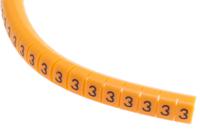 812-1408 RS PRO Snap On Cable Markers, Black on Orange, Pre-printed "3", 4 → 5mm Cable