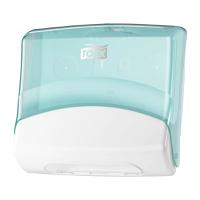 654000 Tork Plastic White/Turqoise Wall Mounting Paper Towel Dispenser, 206mm x 394mm x 427mm