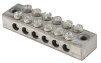 283-0768 RS PRO 6-Way Double Screw Earth Terminal Block, 0 to 16mm², 0 → 16 AWG Wire, Screw Down, Brass Housing
