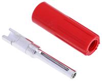103-7637 RS PRO Red Male Banana Plug, 4 mm Connector, Solder Termination, 10A, 50V, Silver Plating