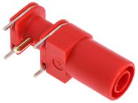 669040-22 Staubli Red Female Banana Socket, 4 mm Connector, Solder Termination, 24A, 1000V, Gold Plating