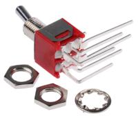 734-7198 RS PRO Toggle Switch, PCB Mount, On-(On), DPDT, Through Hole Terminal