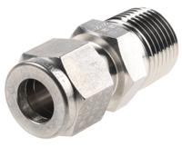 6msc6n-316 Parker Stainless Steel Pipe Fitting, Straight Coupler NPT 3/8in