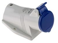 5131653 Scame IP44 Blue Wall Mount 2P + E Right Angle Industrial Power Socket, Rated At 16A, 230 V