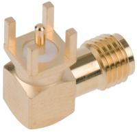 32k201-400l5 Rosenberger SMA Series, Jack PCB Mount SMA Connector, 50Ω, Solder Termination, Right Angle Body