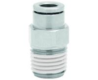 101250618 Norgren PNEUFIT 10 Series Straight Threaded Adaptor, R 1/8 Male to Push In 6 mm, Threaded-to-Tube Connection Style