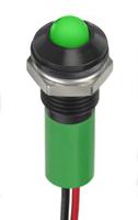 249-4330 RS PRO Green Panel Mount Indicator, 24V dc, 8mm Mounting Hole Size, Lead Wires Termination, IP67