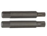 dmapr-2 Facom Screwdriver Bit, XZN M8 & M10 Tip, 1/4 in Drive, Square Drive