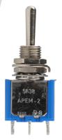 5638a APEM Toggle Switch, Panel Mount, On-Off-(On), SPST, Solder Terminal