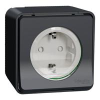 mur36034 Schneider Electric Mureva Styl Black, White Plug Socket, 2P + E Poles, 16A, Indoor, Outdoor Use