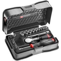 r181-4p6 Facom 21-Piece Metric 1/4 in Standard Socket/Bit Set with Ratchet, 6 point