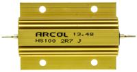 hs100-2r7-j Arcol, 2.7Ω 100W Wire Wound Chassis Mount Resistor HS100 2R7 J ±5%