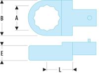 127 Facom 12 Series Polygon Drive, 7 mm, 9 x 12mm Insert
