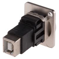 907-5630 RS PRO Straight, Panel Mount, Socket- Single Port Type A to B 2.0 USB Connector