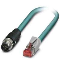 1407363 Phoenix Contact Cat5 Straight Male M12 to Straight Male RJ45 Ethernet Cable, Blue, 10m, Halogen Free