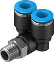 qsyl-18-8 Festo Y Threaded Adaptor, Push In 8 mm to Push In 8 mm, Threaded-to-Tube Connection Style, 153175