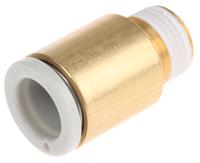 kq2s08-01as SMC KQ2 Series Straight Threaded Adaptor, R 1/8 Male to Push In 8 mm, Threaded-to-Tube Connection Style