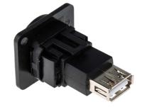 874-1204 RS PRO Straight, Panel Mount, Socket Type A to A 2.0 USB Connector