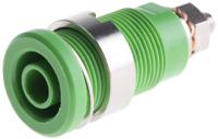 seb-6445-ni-gn Schutzinger Green Female Banana Socket, 4 mm Connector, Screw Termination, 32A, 1000V, Nickel Plating