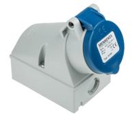 101 MENNEKES IP44 Blue Wall Mount 3P Right Angle Socket, Rated At 16A, 230 V