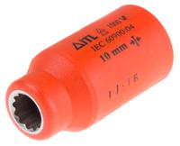 911-1409 ITL Insulated Tools Ltd 1/2 in Drive 10mm Insulated Standard Socket, 12 point, VDE/1000V, 50 mm Overall Length