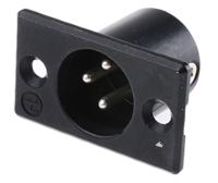 nc3mp-bag Neutrik Panel Mount XLR Connector, Male, 50 V, 3 Way, Silver over Nickel Plating