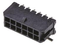 43045-1209 Molex Micro-Fit 3.0 Series Right Angle Surface PCB Header, 12 Contact(s), 3 mm Pitch, 2 Row, Shrouded