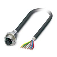 1419357 Phoenix Contact Female 8 way M12 to 8 way M12 Sensor Actuator Cable, 1 m
