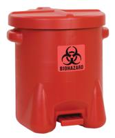 ecn947bird Eagle Biohazardous Poly Waste Cans 53L Red Pedal High Density Polyethylene Bio-Hazard Waste Can