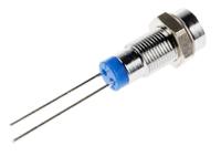 211-803 RS PRO Blue Panel Mount Indicator, 2V dc, 6mm Mounting Hole Size, Lead Pin Termination