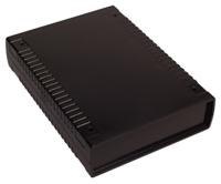 192-0757 RS PRO Black ABS Enclosure, IP53, IK06, Black Lid, 185.5 x 136 x 40mm