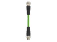 tad14541111-003 TE ConnectivityTAD1454, 1.5m Cat5e, Green M12 to M12 Shielded, Terminated PVC Sheath