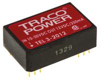 tel-3-2012 TRACOPOWER TEL 3 DC-DC Converter, 12V dc/ 250mA Output, 10 → 30 V dc Input, 3W, Through Hole, +85°C Max Temp
