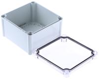 pc-1919-13-t-enclosure Fibox SOLID PC Series Grey Polycarbonate Enclosure, IP66, IP67, Transparent Lid, 188 x 188 x 130mm