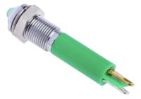 210-226 RS PRO Green Panel Mount Indicator, 12V dc, 6mm Mounting Hole Size, Solder Tab Termination