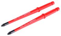 8820sl-2p Bahco Pozidriv Screwdriver Blade, PZ2 Tip, 100 mm Blade, VDE/1000V, 100 mm Overall