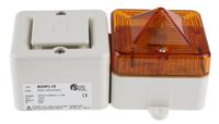 sonfl1xac230wa e2s SONFL1X Series Amber Sounder Beacon, 230 V ac, IP66, Wall Mount, 100dB at 1 Metre